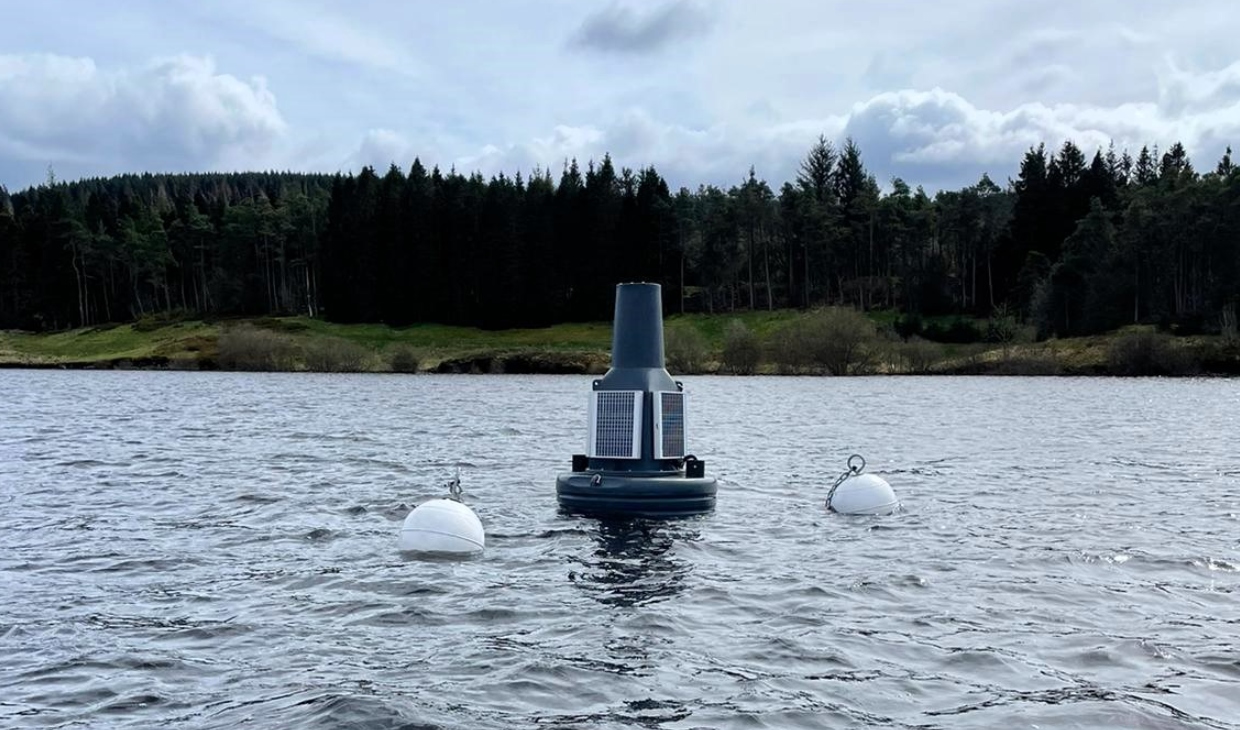 A data buoy at Carron Valley Reservoir