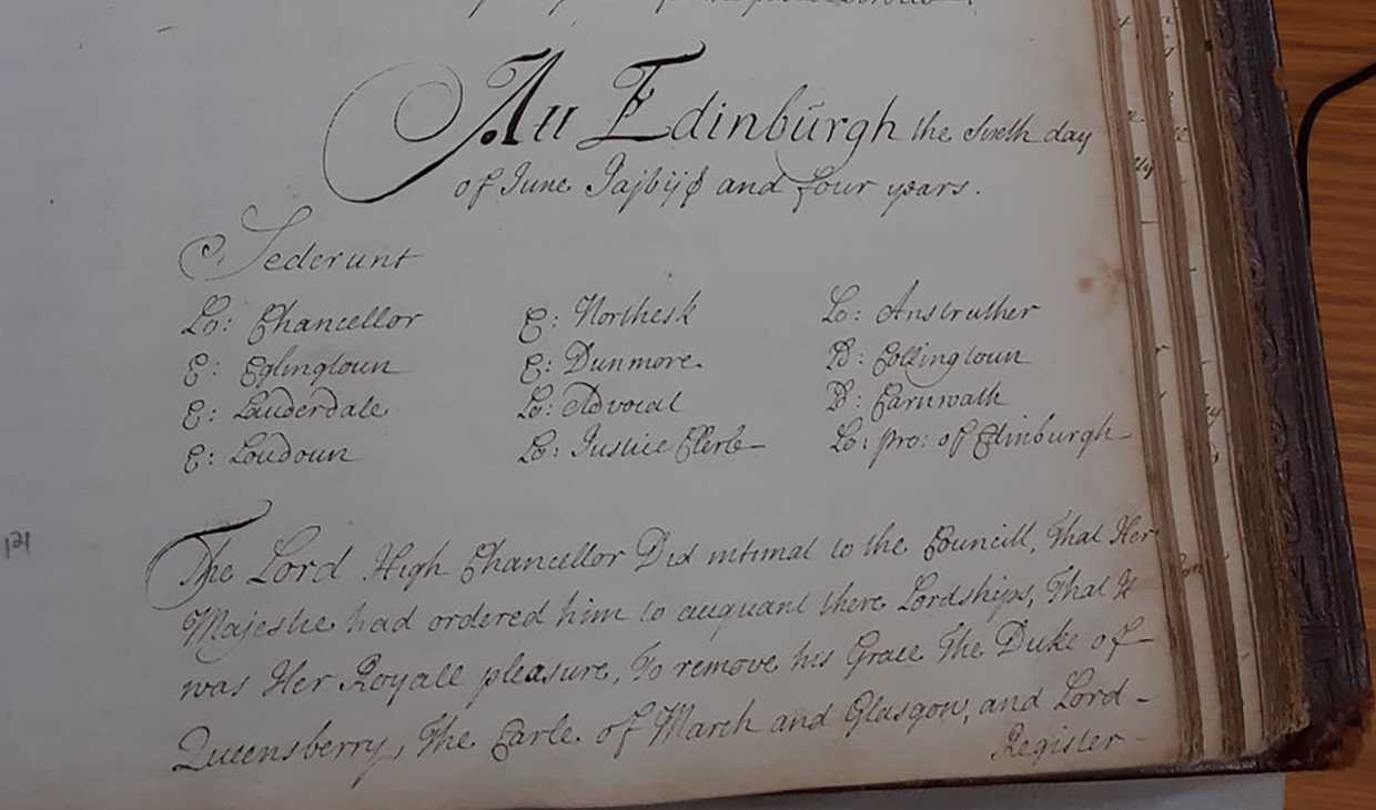 1.	One of the manuscript registers of the Scottish Privy Council held by the National Records of Scotland from which the new website was compiled.