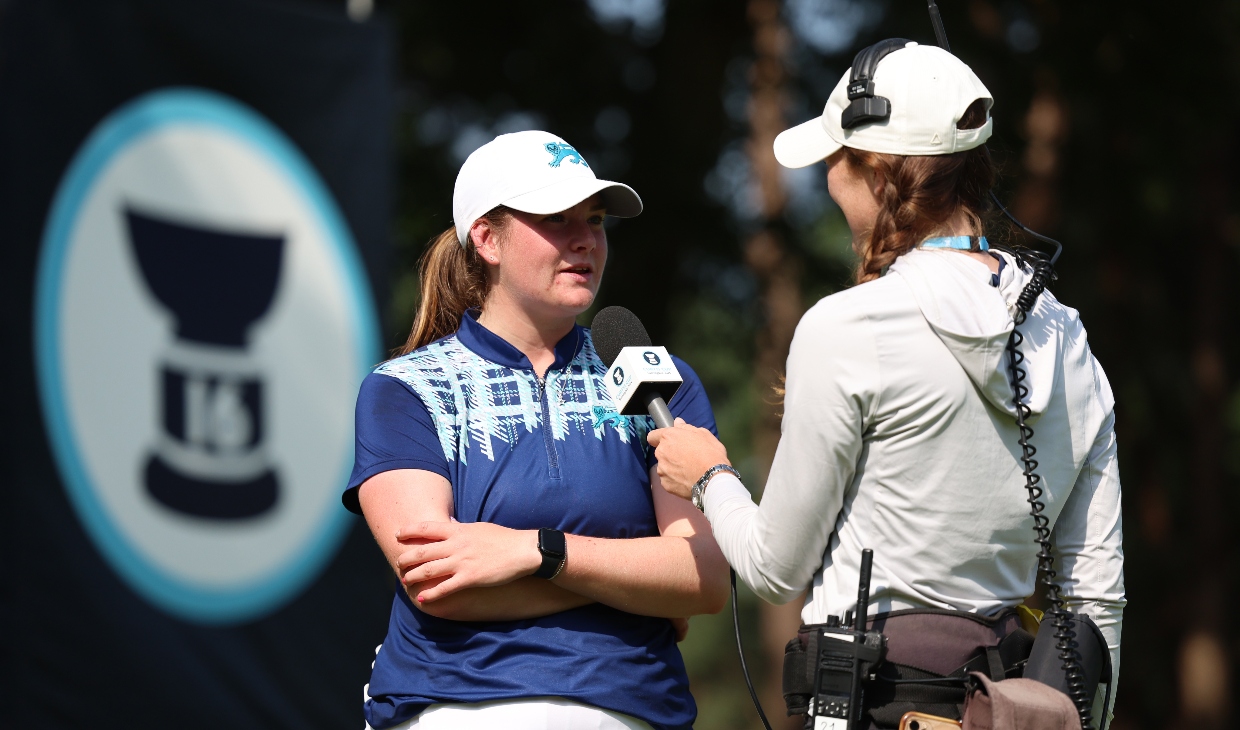 Lorna McClymont is interviewed at Curtis Cup.