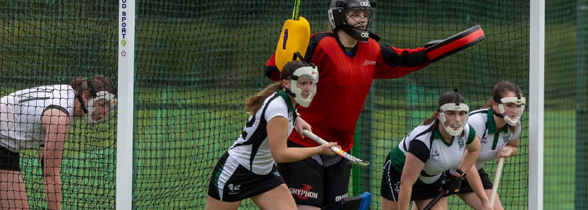 Students playing hockey