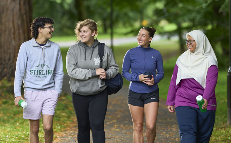 students walking on campus